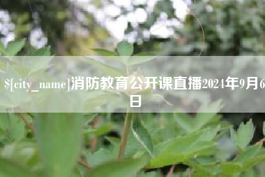 肇州消防教育公开课直播2024年9月6日