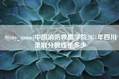 肇州中国消防救援学院2021年四川录取分数线是多少