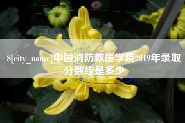 肇州中国消防救援学院2019年录取分数线是多少