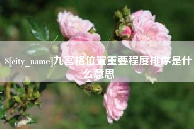肇州九宫格位置重要程度排序是什么意思