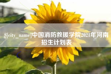 肇州中国消防救援学院2021年河南招生计划表
