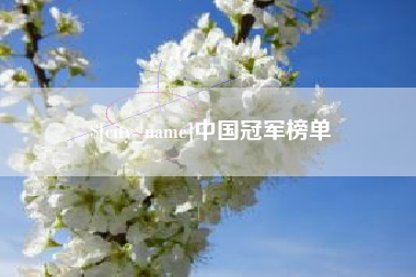肇州中国冠军榜单