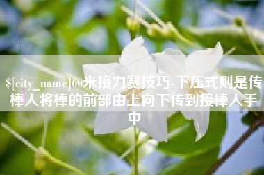 肇州60米接力赛技巧-下压式则是传棒人将棒的前部由上向下传到接棒人手中