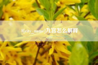 肇州九宫怎么解释